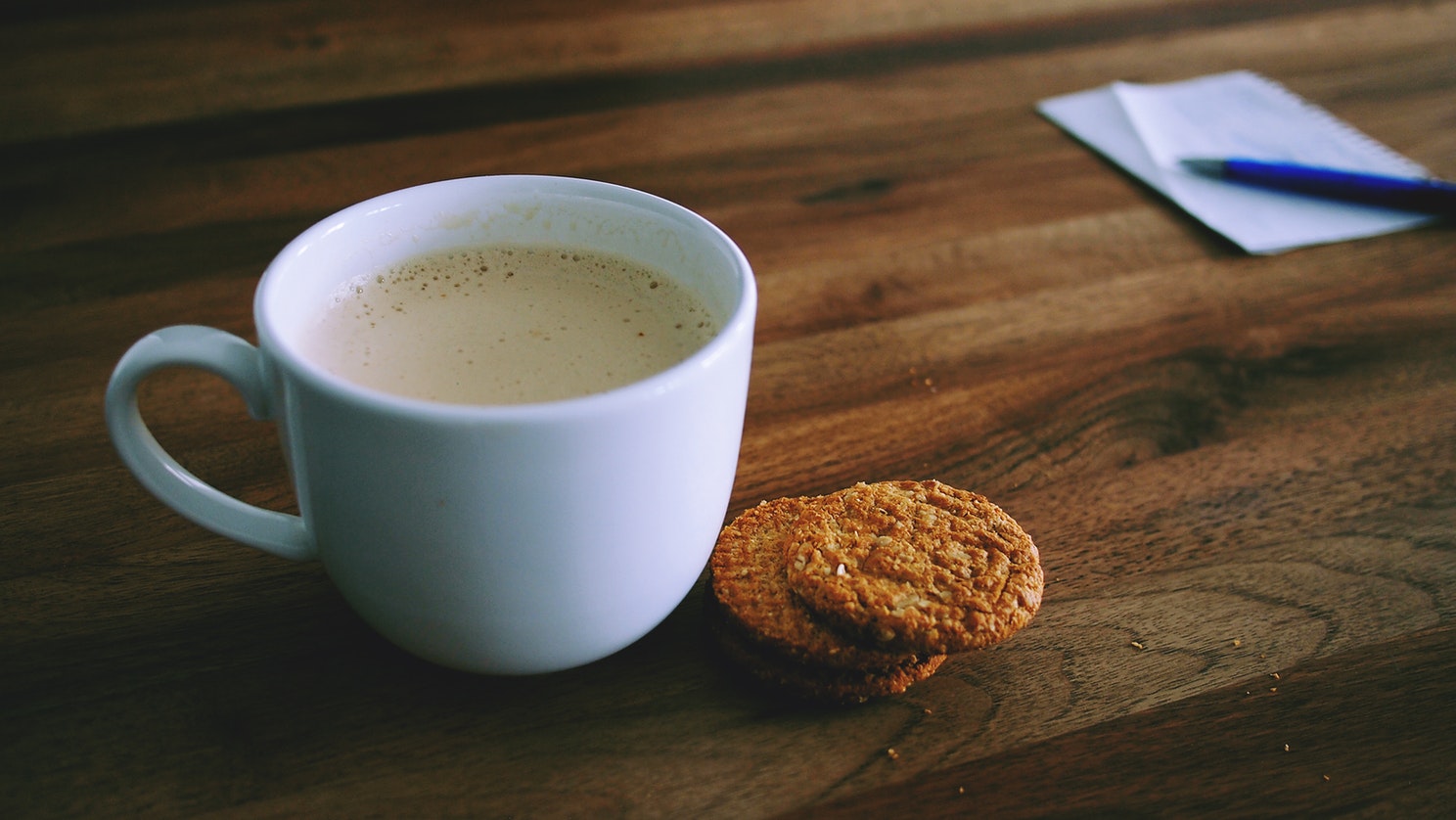 Coffe cup with cookies - Unsplash Moodshot