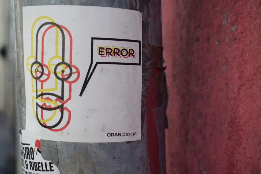 Sign with error - Unsplash Moodshot