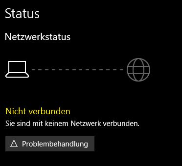 Netzwerk- und Interneteinstellungen - keine Verbindung