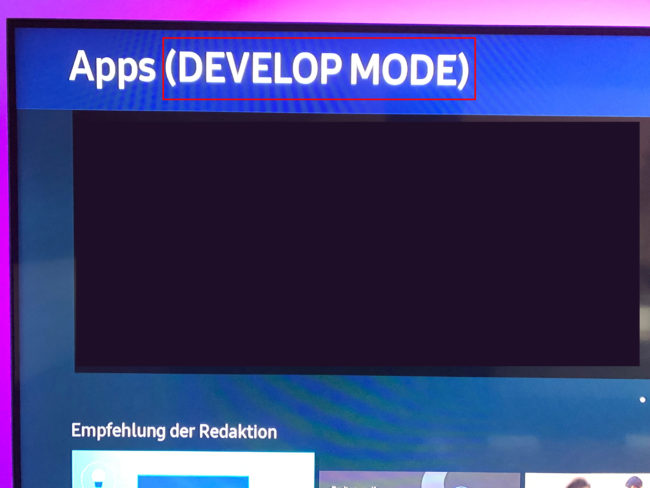 Apps in Developer Mode
