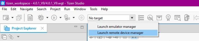 Remote Device Manager in Tizen Studio