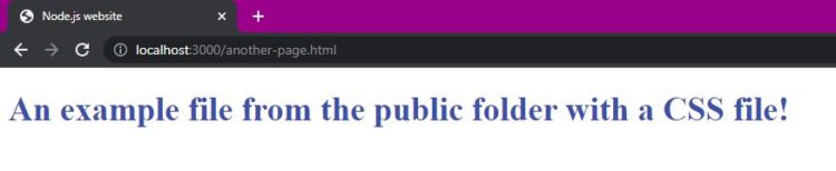 HTML page from public folder delivered by Node.js
