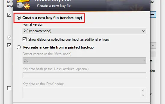 KeePass: Create Key File for 2FA