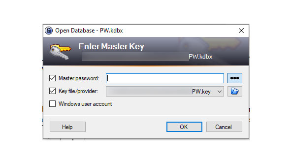 Passwort Manager öffnen