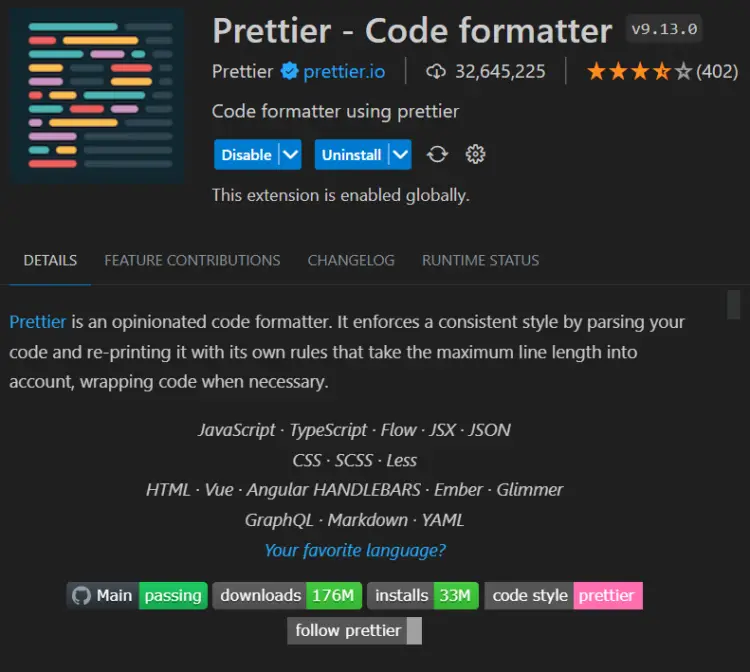 Prettier - Code formatter