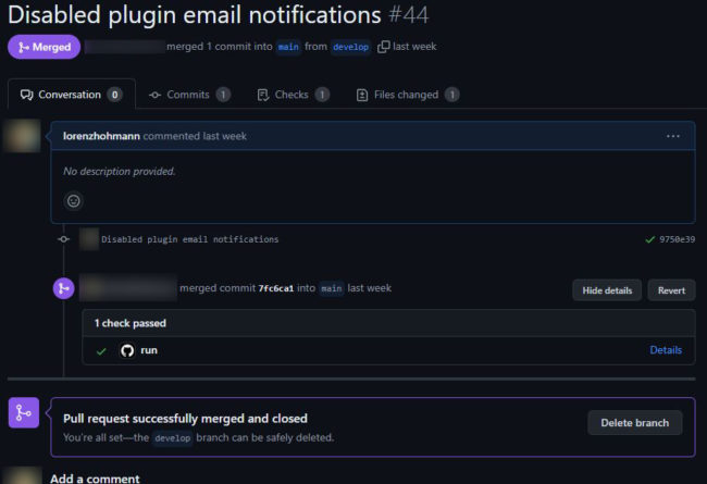 GitHub Pull Request: Ausführen eines Workflows