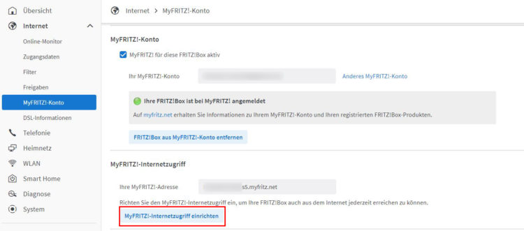 FRITZ!Box: MyFRITZ!-Internetzugriff einrichten